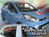 Deflektory KIA PICANTO II 5dv od 2011 do 2017 + zadné deflektory