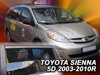 Deflektory TOYOTA SIENNA 5D 2003-2010R.(+zadné)