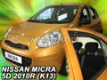 Deflektory NISSAN MICRA  K 13, 5d  11/2010r. a vyššie(+zadné)