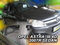 Deflektory OPEL ASTRA  III H  4D 2007-2014R. (+zadné) sedan