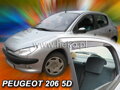 Deflektory PEUGEOT 206 5dv od 1998 do 2012 + zadné deflektory