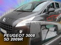 Deflektory PEUGEOT 3008 od 2009 do 2017 + zadné deflektory