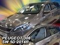 Deflektory PEUGEOT 308 II SW od 2014 do 2021 + zadné deflektory