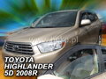 Deflektory TOYOTA HIGHLANDER 5D 2007R a vyššie(verzia USA)