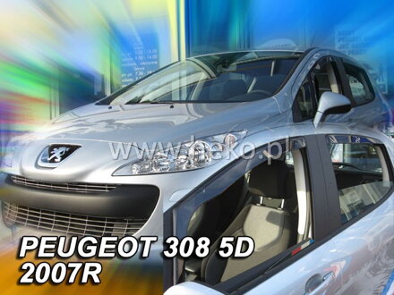 Deflektory PEUGEOT 308 HTB od 2007 do 2013 + zadné deflektory