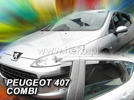 Deflektory PEUGEOT 407 SW combi od 2004 + zadné deflektory