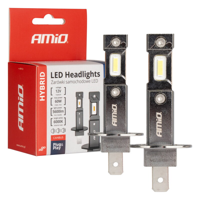LED žiarovky hlavného svietenia Hybrid séria H1 6000K Canbus 60W AMIO-04112 LED žiarovky hlavného svietenia Hybrid séria H1 6000K Canbus 60W AMIO-04112