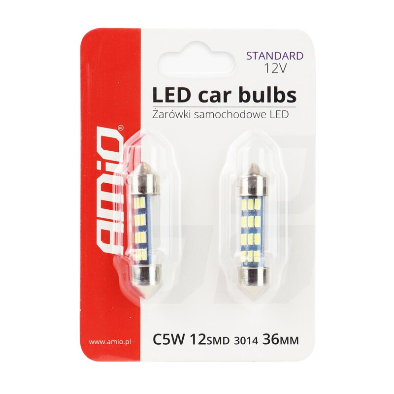 LED žiarovky STANDARD 3014 12SMD Festoon C5W C10W C3W 36mm White 12V LED žiarovky STANDARD 3014 12SMD Festoon C5W C10W C3W 36mm White 12V