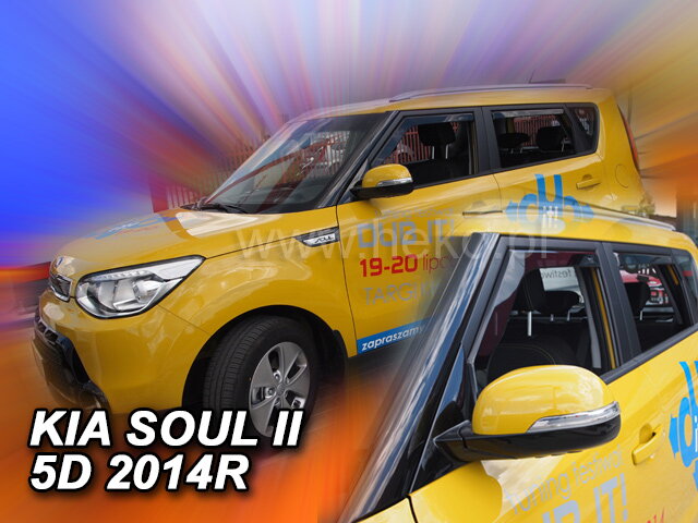 Deflektory KIA SOUL II od 2014 do 2019 + zadné deflektory Deflektory KIA SOUL II od 2014 do 2019 + zadné deflektory