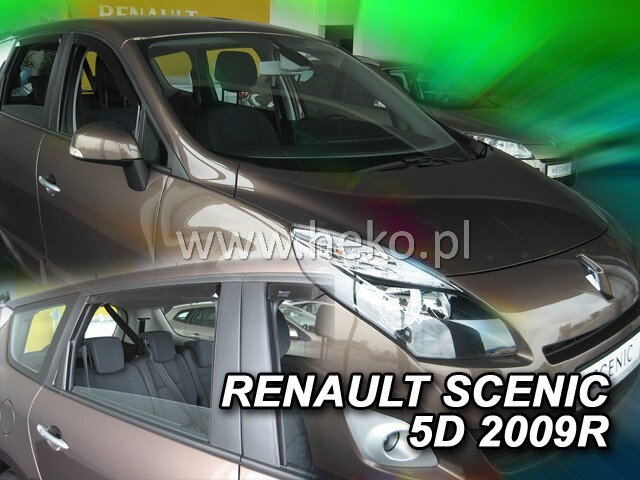 Deflektory RENAULT SCENIC III / GRAND 5dv od roku výroby 2009 do roku 2016 (+zadné) Deflektory RENAULT SCENIC III / GRAND 5dv od roku výroby 2009 do roku 2016 (+zadné)