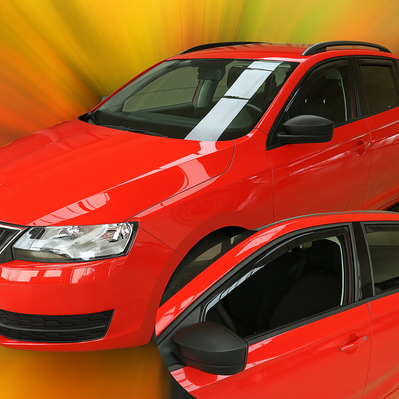 Deflektory ŠKODA RAPID Spaceback od 2013 + zadné deflektory Deflektory ŠKODA RAPID Spaceback od 2013 + zadné deflektory