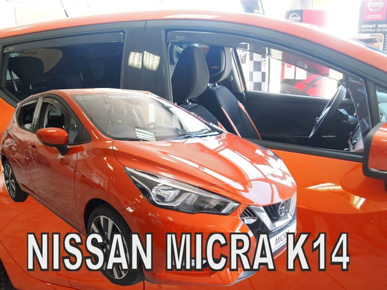 Deflektory Nissan Micra K-14 5D KAPOTÁŽE 2017 + zadné kryty Deflektory Nissan Micra K-14 5D KAPOTÁŽE 2017 + zadné kryty