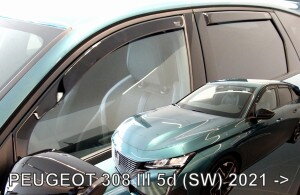 Deflektory PEUGEOT 308 III SW od 2021 + zadné deflektory Deflektory PEUGEOT 308 III SW od 2021 + zadné deflektory