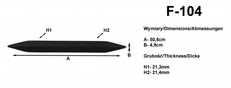 Lišta na nárazníky 50 cm, MODEL F-104 Lišta na nárazníky 50 cm, MODEL F-104