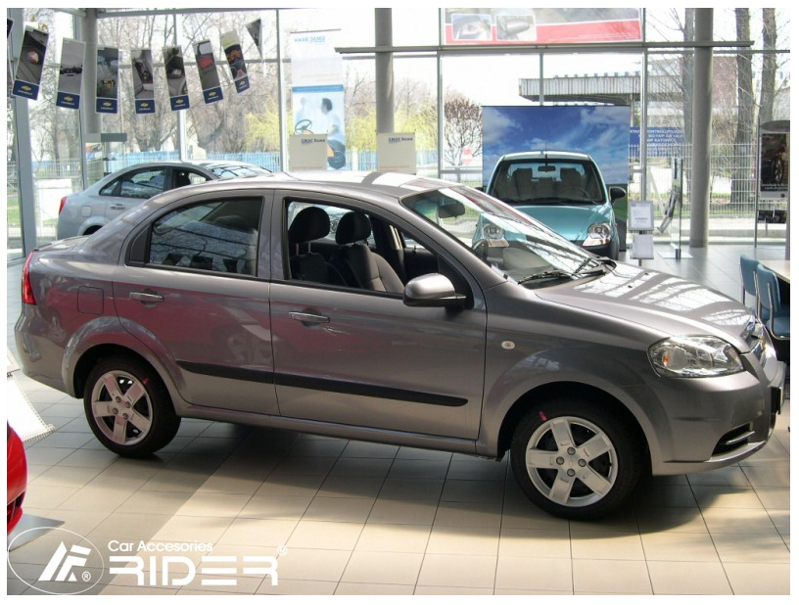 Ochranné lišty dverí Chevrolet Aveo sed. 06-10R, MODEL F-12 Ochranné lišty dverí Chevrolet Aveo sed. 06-10R, MODEL F-12
