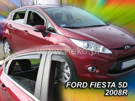 Deflektory FORD FIESTA MK6 5dv od 2008 do 2017 + zadné deflektory