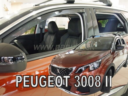 Deflektory Peugeot 3008 II 5D 2017-  (+ zadné)