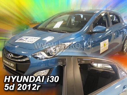 Deflektory HYUNDAI i30 Hatchback od 02/2012 do 2017 + zadné deflektory