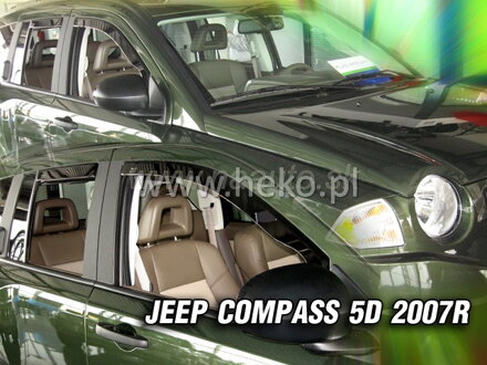 Deflektory JEEP COMPASS 5D 2007R  a vyššie (+zadné)