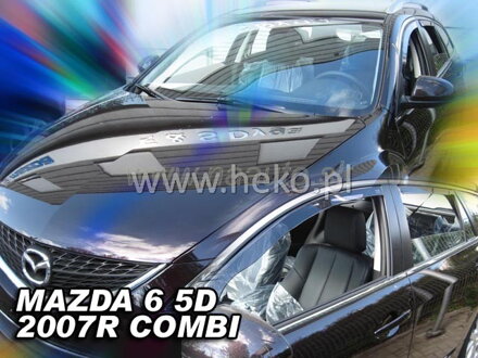 Deflektory MAZDA 6 (GH) 5d 08/2007-2013R (+zadné) COMBI