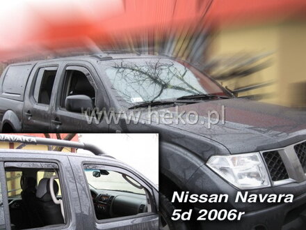 Deflektory NISSAN NAVARA / PICK UP D40 4d  2005r. a vyššie (+zadné)