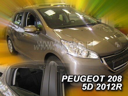 Deflektory PEUGEOT 208 5D 2012R a vyššie(+zadné)