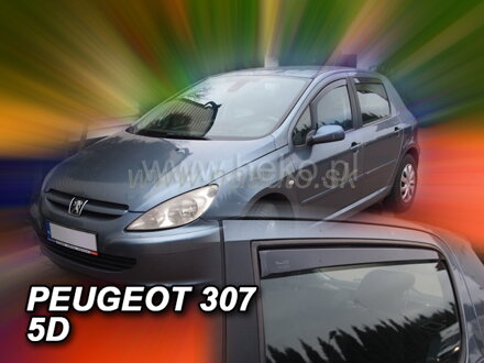 Deflektory PEUGEOT 307 HTB 5dv od 2001 + zadné deflektory