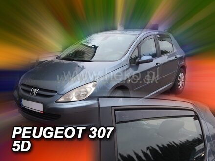 Deflektory PEUGEOT 307   5d  2001r.→ (+zadné) htb