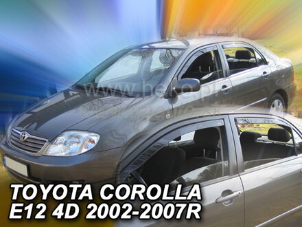 Deflektory TOYOTA COROLLA E12 4d  2002- 03.2007r. (+zadné) sedan