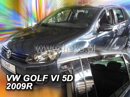 Deflektory VW GOLF VI od 2008 + zadné deflektory