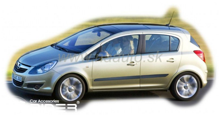 Ochranné lišty dverí Opel Corsa D 5D 06-13R  htb, MODEL F-12