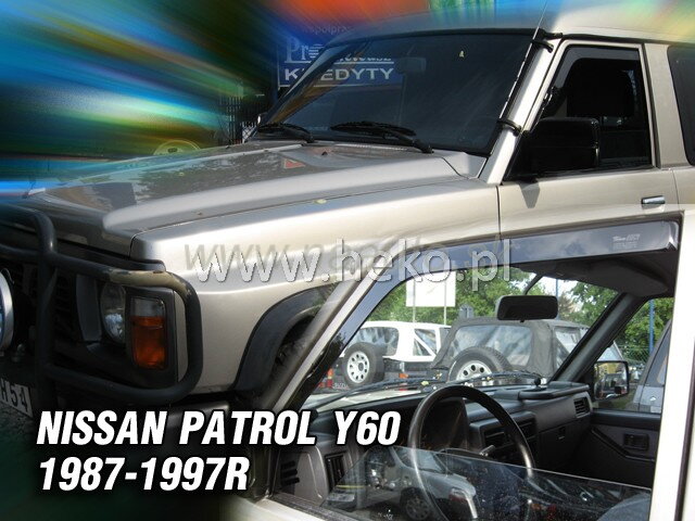 Deflektory NISSAN PATROL GR Y-60 5d 1987 – 1997r. (+zadné) (ver. with the electric mirror) Deflektory NISSAN PATROL GR Y-60 5d 1987 – 1997r. (+zadné) (ver. with the electric mirror)