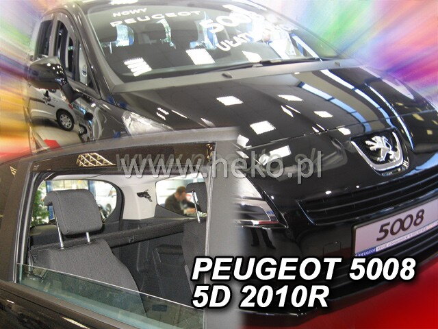 Deflektory PEUGEOT 5008 od 2010 do 2017 + zadné deflektory