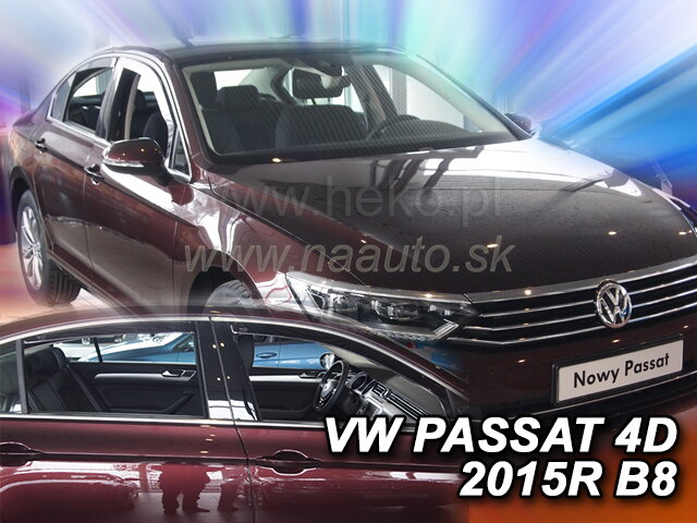 Deflektory VW PASSAT B8 4D 2014R->(+zadné) SEDAN