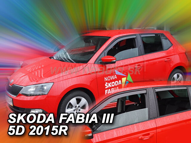 Deflektory ŠKODA FABIA III 5dv. rok výroby od 2014R do 2021 (+zadné deflektory)