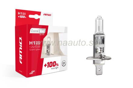 Halogénový duo blister (2ks) sada LumiTec SILVER +100% H1 12V 55W DUO