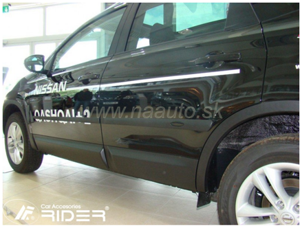 Ochranné lišty dverí Nissan Qashqai 5+2 09-13R, MODEL F-16