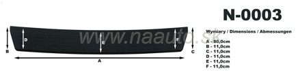 Nášľap kufra Chevrolet Aveo 07-10R htb, MODEL N-0003