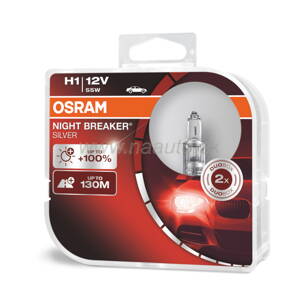 Halogénová žiarovka Osram H1 12V 55W P14,5s NIGHT BREAKER SILVER +100% / 2ks