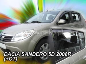Deflektory DACIA SANDERO / STEPWAY 5D 2008-2012R (+zadné)