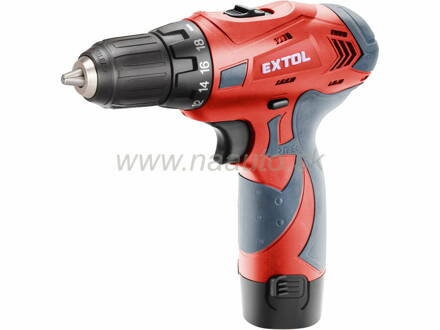 Akumulátorová vŕtačka / skrutkovač Extol Premium + 2 akumulátory 12V Li-ion 1,5Ah + kufor 8891151