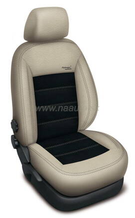 Autopotahy Volkswagen GOLF V PLUS, AUTHENTIC LEATHER, béžovočerné SIXTOL