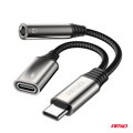USB-C ZU TYP USB-C + Mini-Jack 3,5 mm Buchse adaptér 10 cm 