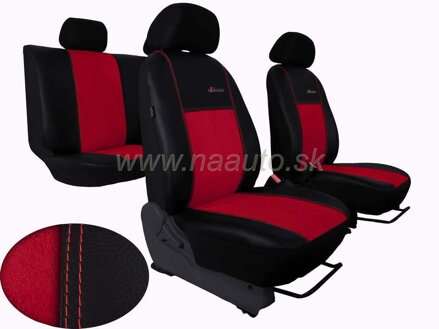 Autopotahy Volkswagen Golf VI, od 2008,bez  loket.opěr. ELEGANCE ALCANTARA  černočervené SIXTOL